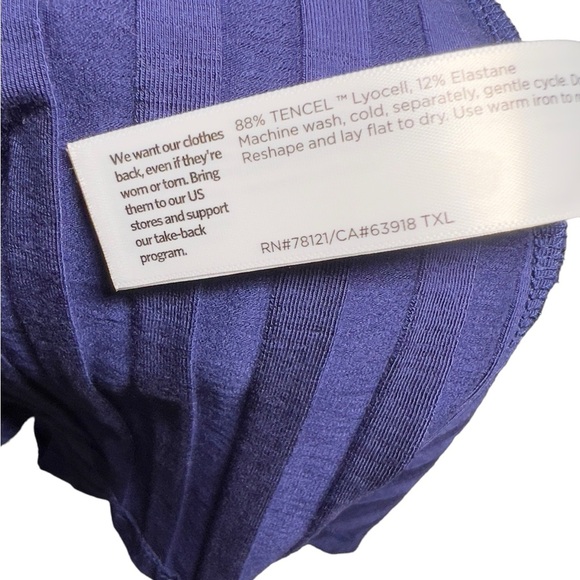 Eileen Fisher Wide Rib Stretch Mock Neck Easy Fit Knee Length Dress - Picture 8 of 8